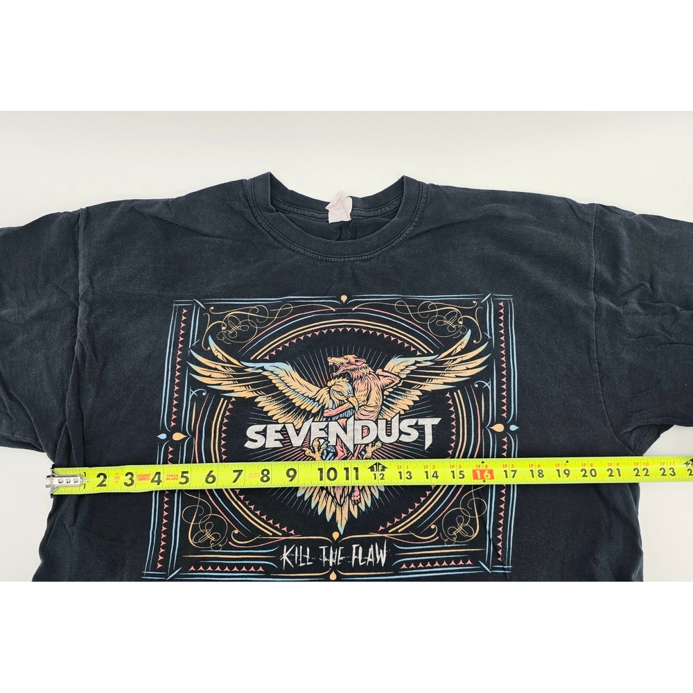Gildan Sevendust Shirt Kill The Flaw North American Tour 2015 Size XL Mens Black - Picture 5 of 7